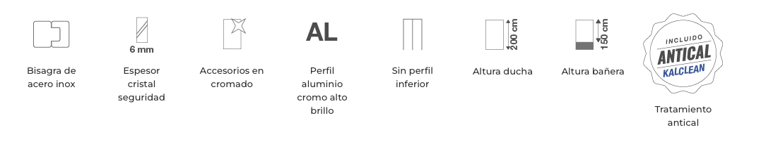 Características de Mampara de Ducha Abatible