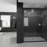 Mampara Ducha Corredera Negra 1 Fijo + 1 Corredera - DORA BLACK LINE