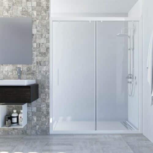Mampara Blanca Perla - 2 Hojas Correderas
