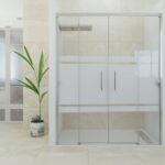 Mampara Ducha con Cristal Decorado