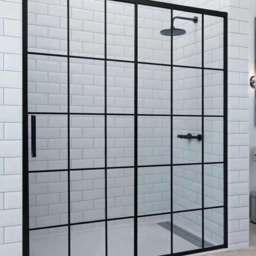 Mampara de palillería negra - Cristal Vitrificado