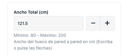 Configurar el ancho de la mampara
